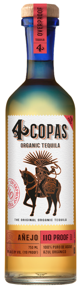 4 Copas Anejo 110 Proof Organic Tequila