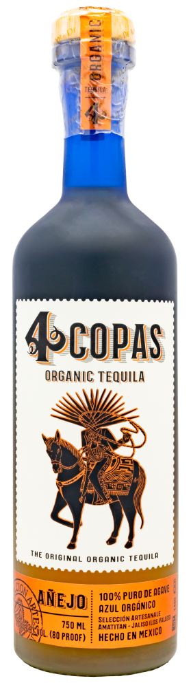 4 Copas Reposado 80 Proof Organic Tequila