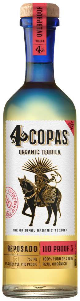 4 Copas Reposado 110 Proof Organic Tequila